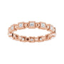 Sapphire Row Natural Diamond Princess-Cut Beaded Band - 14K Rose Gold, 1.5 × 1.5 mm, 5 (view 3)