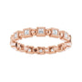 Sapphire Row Natural Diamond Princess-Cut Beaded Band - 14K Rose Gold, 1.5 × 1.5 mm, 6 (view 3)