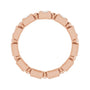 Sapphire Row Natural Diamond Princess-Cut Beaded Band - 14K Rose Gold, 2.25 × 2.25 mm (view 2)