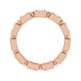 Sapphire Row Natural Diamond Princess-Cut Beaded Band - 14K Rose Gold, 2.5 × 2.5 mm, 5 (view 2)