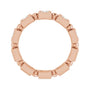Sapphire Row Natural Diamond Princess-Cut Beaded Band - 14K Rose Gold, 2.5 × 2.5 mm, 6 (view 2)