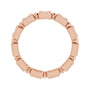 Sapphire Row Natural Diamond Princess-Cut Beaded Band - 14K Rose Gold, 2.5 × 2.5 mm, 7 (view 2)