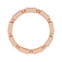 Sapphire Row Natural Diamond Baguette Beaded Band - 14K Rose Gold, 3 × 2 mm (view 2)
