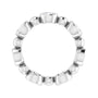 Sapphire Row Natural Diamond Baguette Beaded Band - Platinum, 2 × 1 mm, 5 (view 2)