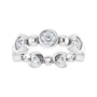 Sapphire Row Natural Diamond Baguette Beaded Band - Platinum, 2 × 1 mm, 5 (view 3)