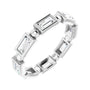 Sapphire Row Natural Diamond Baguette Beaded Band - Platinum, 4 × 2 mm, 6