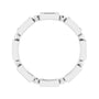 Sapphire Row Natural Diamond Baguette Beaded Band - Platinum, 4 × 2 mm, 6 (view 2)