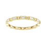 Sapphire Row Natural Diamond Baguette Beaded Band - 14K Yellow Gold, 2.5 × 1 mm, 5 (view 3)