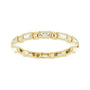 Sapphire Row Natural Diamond Baguette Beaded Band - 14K Yellow Gold, 2.5 × 1 mm, 6 (view 3)