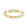 Sapphire Row Natural Diamond Baguette Beaded Band - 14K Yellow Gold, 3 × 1.5 mm, 5 (view 3)