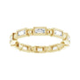 Sapphire Row Natural Diamond Baguette Beaded Band - 14K Yellow Gold, 3 × 1.5 mm, 6 (view 3)