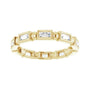 Sapphire Row Natural Diamond Baguette Beaded Band - 14K Yellow Gold, 3 × 1.5 mm, 7 (view 3)