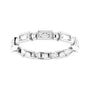 Sapphire Row Natural Diamond Baguette Beaded Band - 14K White Gold, 3 × 1.5 mm (view 3)