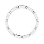 Sapphire Row Natural Diamond Baguette Beaded Band - 14K White Gold, 3 × 2 mm, 5 (view 2)