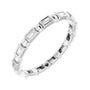 Sapphire Row Natural Diamond Baguette Beaded Band - Platinum, 2 × 1 mm