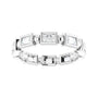 Sapphire Row Natural Diamond Baguette Beaded Band - Platinum, 3 × 2 mm (view 3)