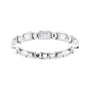 Sapphire Row Natural Diamond Baguette Beaded Band - 14K White Gold, 2.5 × 1 mm, 5 (view 3)