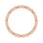 Sapphire Row Natural Diamond Baguette Beaded Band - 14K Rose Gold, 3 × 1.5 mm, 5 (view 2)