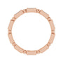 Sapphire Row Natural Diamond Baguette Beaded Band - 14K Rose Gold, 3 × 1.5 mm, 6 (view 2)
