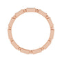 Sapphire Row Natural Diamond Baguette Beaded Band - 14K Rose Gold, 3 × 1.5 mm, 7 (view 2)