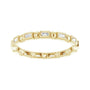 Sapphire Row Natural Diamond Baguette Beaded Band - 14K Yellow Gold, 2 × 1 mm, 7 (view 3)