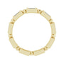 Sapphire Row Natural Diamond Baguette Beaded Band - 14K Yellow Gold, 3 × 2 mm, 5 (view 2)