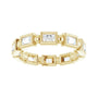 Sapphire Row Natural Diamond Baguette Beaded Band - 14K Yellow Gold, 3 × 2 mm, 6 (view 3)