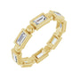 Sapphire Row Natural Diamond Baguette Beaded Band - 14K Yellow Gold, 4 × 2 mm, 5