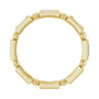 Sapphire Row Natural Diamond Baguette Beaded Band - 14K Yellow Gold, 4 × 2 mm, 5 (view 2)