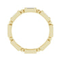 Sapphire Row Natural Diamond Baguette Beaded Band - 14K Yellow Gold, 4 × 2 mm, 6 (view 2)