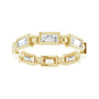 Sapphire Row Natural Diamond Baguette Beaded Band - 14K Yellow Gold, 4 × 2 mm, 6 (view 3)