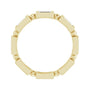 Sapphire Row Natural Diamond Baguette Beaded Band - 14K Yellow Gold, 4 × 2 mm, 7 (view 2)