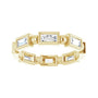 Sapphire Row Natural Diamond Baguette Beaded Band - 14K Yellow Gold, 4 × 2 mm, 7 (view 3)