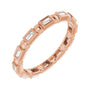 Sapphire Row Natural Diamond Baguette Beaded Band - 14K Rose Gold, 2 × 1 mm, 7