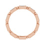 Sapphire Row Natural Diamond Baguette Beaded Band - 14K Rose Gold, 3 × 2 mm, 6 (view 2)