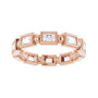 Sapphire Row Natural Diamond Baguette Beaded Band - 14K Rose Gold, 3 × 2 mm, 6 (view 3)