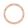 Sapphire Row Natural Diamond Baguette Beaded Band - 14K Rose Gold, 4 × 2 mm, 5 (view 2)