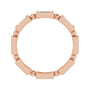 Sapphire Row Natural Diamond Baguette Beaded Band - 14K Rose Gold, 4 × 2 mm, 6 (view 2)