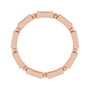 Sapphire Row Natural Diamond Baguette Beaded Band - 14K Rose Gold, 4 × 2 mm, 7 (view 2)