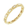 Sapphire Row Natural Diamond Baguette Beaded Band - 14K Yellow Gold, 2 × 1 mm