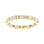 Sapphire Row Natural Diamond Baguette Beaded Band - 14K Yellow Gold, 2 × 1 mm (view 3)