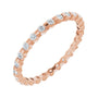 Sapphire Row Natural Diamond Channel Station Eternity Band - 14K Rose Gold, 1.5 mm