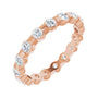 Sapphire Row Natural Diamond Channel Station Eternity Band - 14K Rose Gold, 2.5 mm