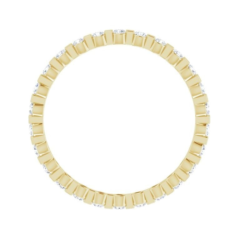 Sapphire Row Natural Diamond Channel Station Eternity Band - 14K Yellow Gold, 1.5 mm (view 2)