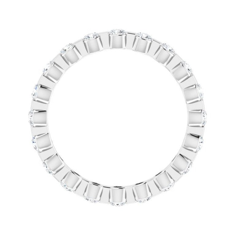 Sapphire Row Natural Diamond Channel Station Eternity Band - Platinum, 2 mm (view 2)