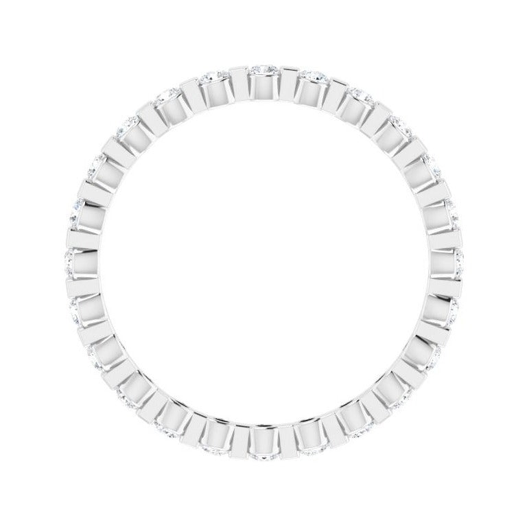 Sapphire Row Lab-Grown Diamond Channel Station Eternity Band - 14K White Gold, 1.5 mm, 4.5 (view 2)