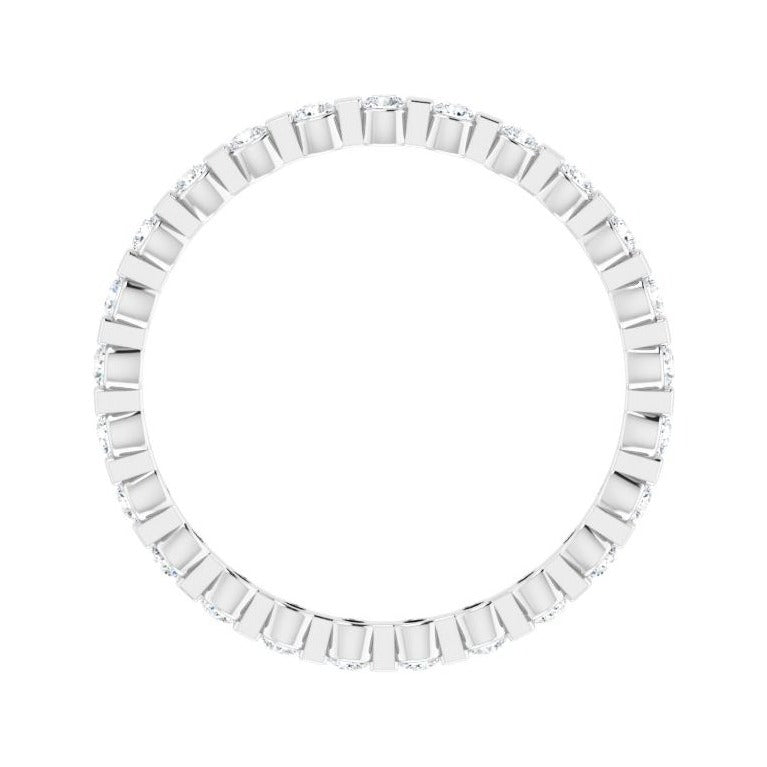 Sapphire Row Lab-Grown Diamond Channel Station Eternity Band - 14K White Gold, 1.5 mm, 5.5 (view 2)