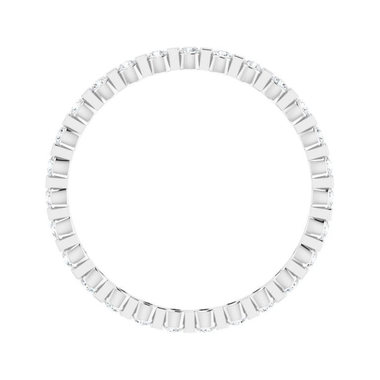 Sapphire Row Lab-Grown Diamond Channel Station Eternity Band - 14K White Gold, 1.5 mm, 7.5 (view 2)