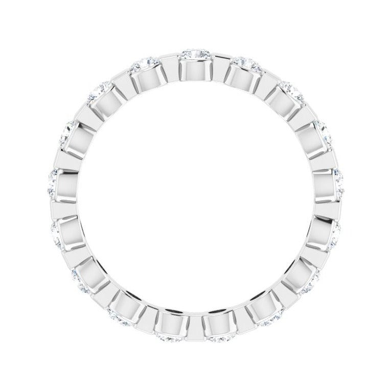 Sapphire Row Lab-Grown Diamond Channel Station Eternity Band - 14K White Gold, 2.5 mm, 6.5 (view 2)