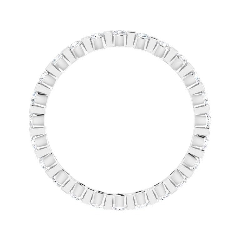 Sapphire Row Lab-Grown Diamond Channel Station Eternity Band - Platinum, 1.5 mm, 4 (view 2)
